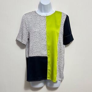 SALE!! Donna Karan Sand Sea Sky Short Sleeve Blouse Size Small